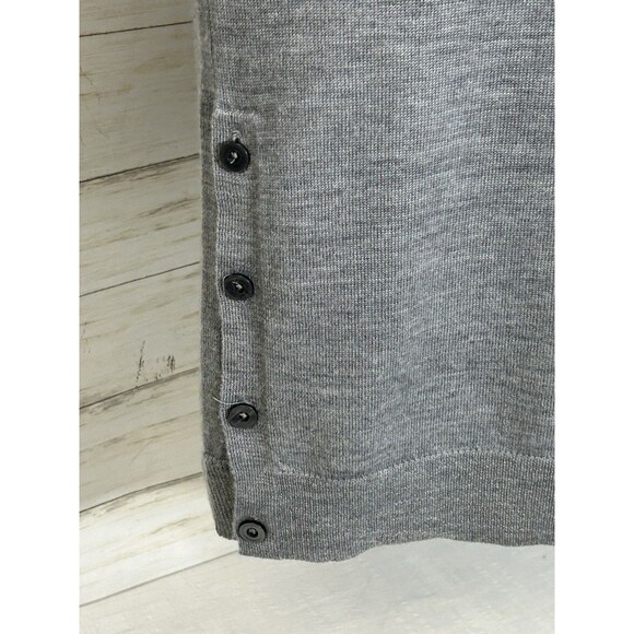 Adrienne Vittadini MEDIUM Gray 100% Extra Fine Merino Wool COWL Collar Sweater - Picture 4 of 16